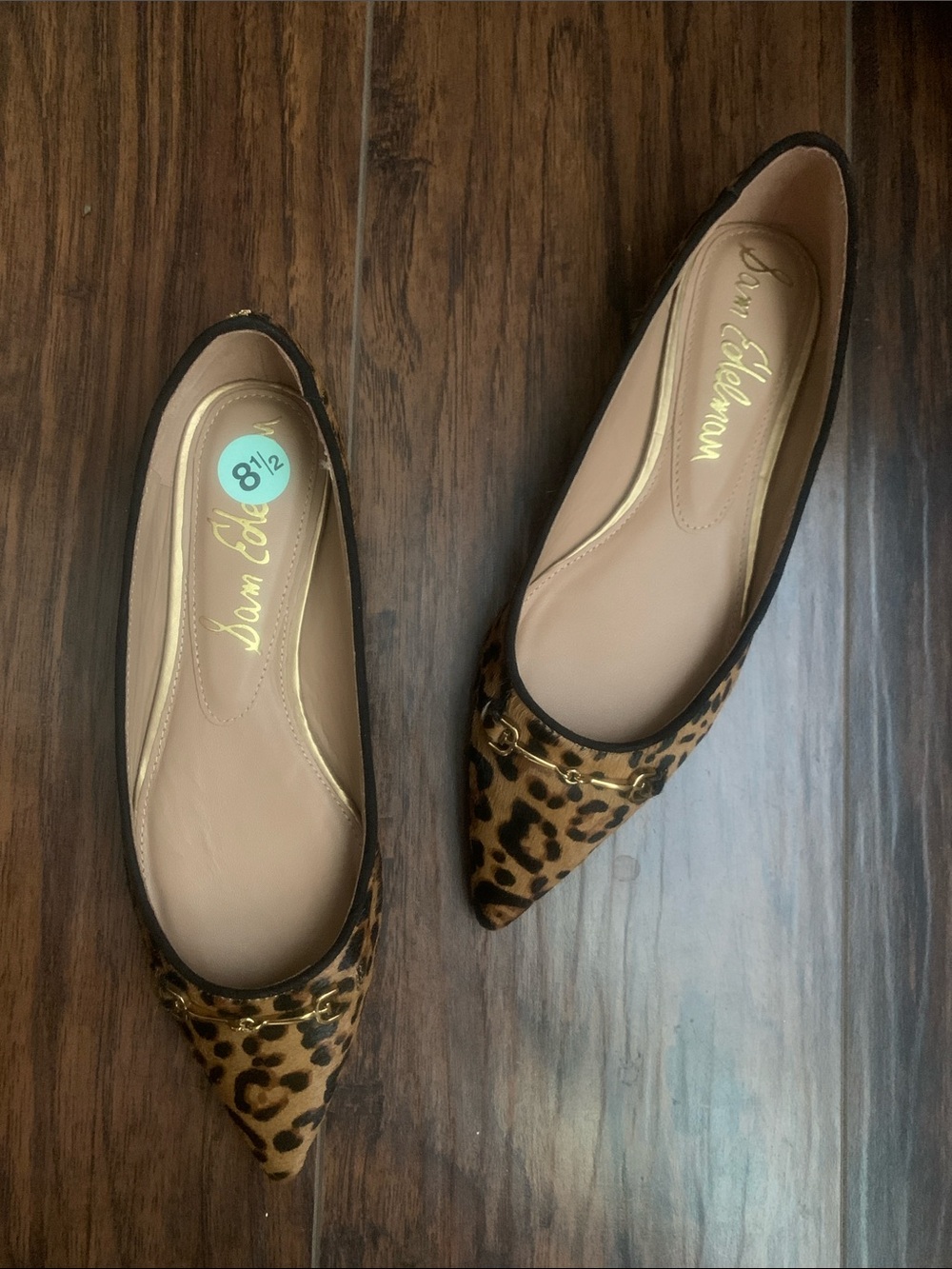 Sam Edelman Leopard Print Pointed Ballet Flats - Nori